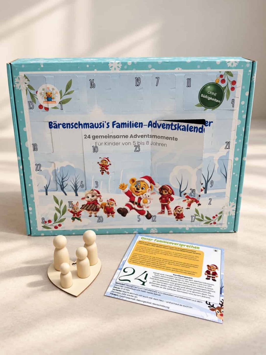 Zwei Mutsteine und die Mitmachidee „Leos Löwen-Mut“ aus dem Bärenschmausi Familien-Adventskalender für Kinder von 5 bis 8 Jahren.