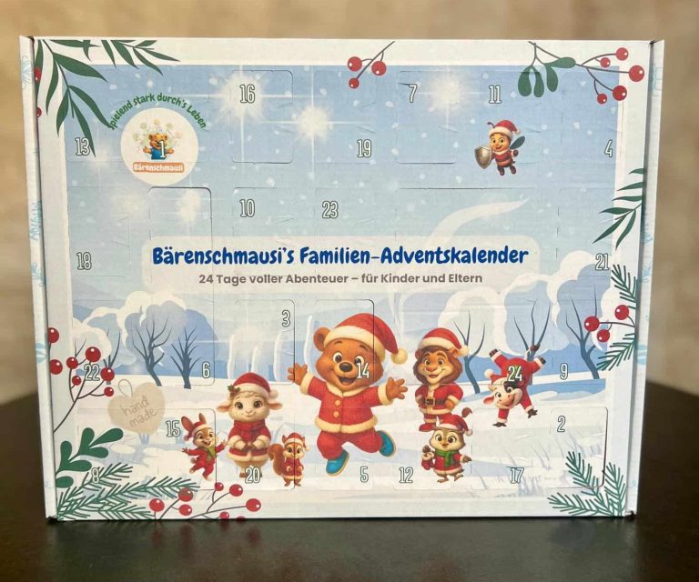 Bärenschmausi Familien-Adventskalender mit 24 Mitmach-Ideen statt Süßigkeiten – Adventskalender für Kinder zwischen 5 und 8 Jahren mit gemei