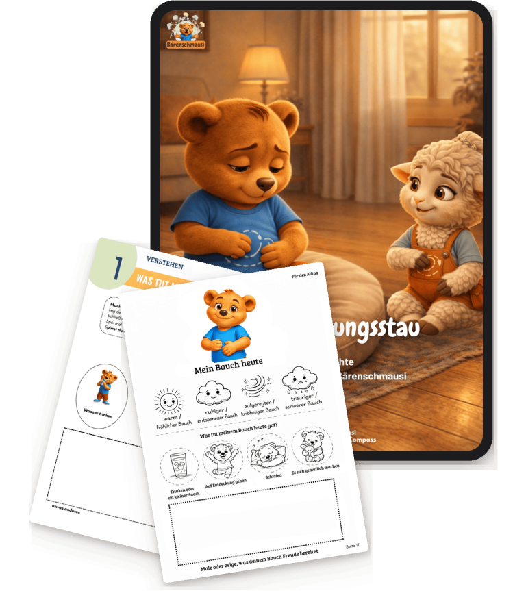 Entdecker-Set für Kinder 5–8 Jahre: Körpersignale stärken. Kurzgeschichte, Mitmachheft & 38-seitiges Elternheft. Sofort als Download. 29 €.