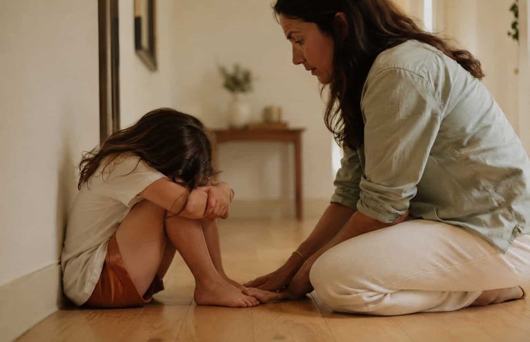 Wutausbrüche wegen Kleinigkeiten bei Kindern Mutter begleitet ein aufgewühltes Kind – Wutausbrüche wegen Kleinigkeiten verstehen
