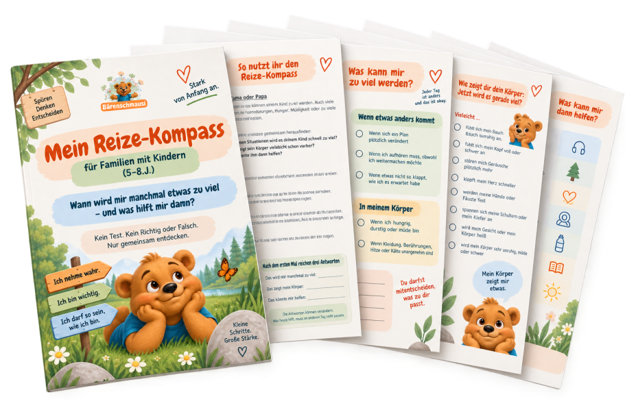 Kostenloses Mitmachheft Herbstmüdigkeit bei Kindern Mitmachheft für graue Herbsttage mit Übungen für Wärme, Ruhe und Körpergefühl bei Kindern ab fünf Jahren.
